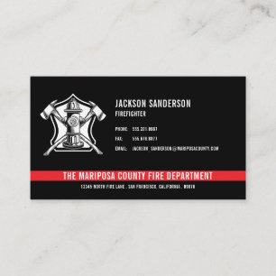 Tarjeta De Visita Logotipo de línea roja del departamento de bombero