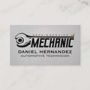 Tarjeta De Visita Logotipo de llave mecánica automática   Mecánico