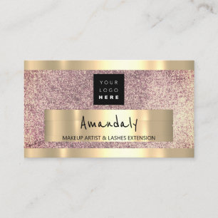 Tarjeta De Visita Logotipo de logotipo QR CODE Purpurina púrpura