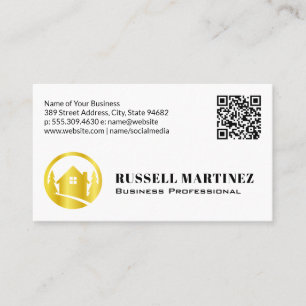 Tarjeta De Visita Logotipo de los Árboles Inmobiliarios de Oro   Cód