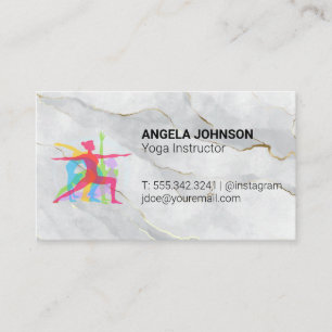 Tarjeta De Visita Logotipo de los polos de yoga   Mármol
