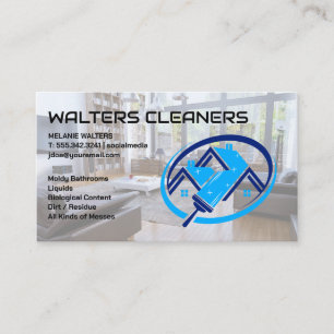 Tarjeta De Visita Logotipo de los servicios de limpieza   Sala de es