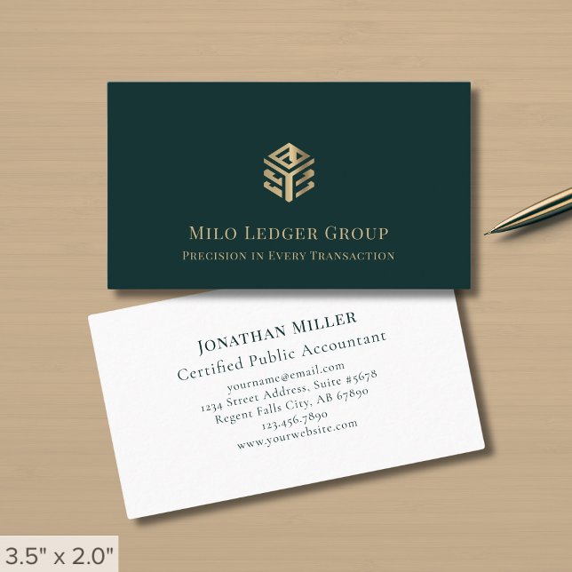 Tarjeta De Visita Logotipo de lujo moderno simple (Subido por el creador)