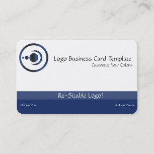 Tarjeta De Visita Logotipo de Luna Creciente y Planetas Azul