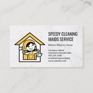 Tarjeta De Visita Logotipo de Maid Cleaner