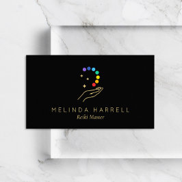 Tarjeta De Visita Logotipo de mano curadora Reiki, masaje, Wellness