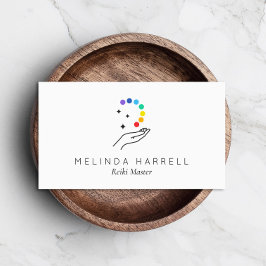 Tarjeta De Visita Logotipo de mano de curación Reiki, Healer, Wellne