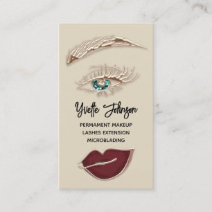 Tarjeta De Visita Logotipo de maquillaje de cuerdas amarillas Código