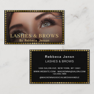 Tarjeta De Visita Logotipo de maquillaje de cuerdas amarillas Purpur