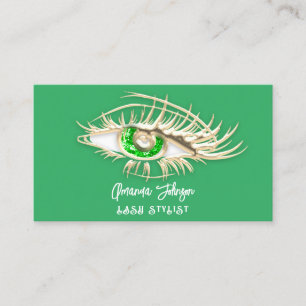Tarjeta De Visita Logotipo de maquillaje de la banda Lash Green Eye