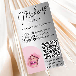 Tarjeta De Visita logotipo de maquillaje de Relieve metalizado plate