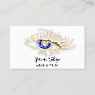 Tarjeta De Visita Logotipo de maquillaje Lash Brow Marca White Blue 