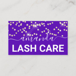 Tarjeta De Visita Logotipo de maquillaje Lash Care Confetti dorado p