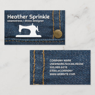 Tarjeta De Visita Logotipo de máquina de coser   Jeans   Stitching