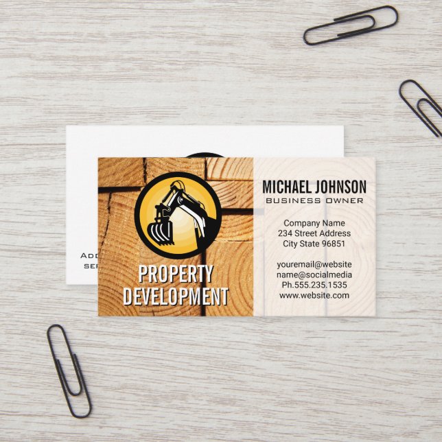 Tarjeta De Visita Logotipo de maquinaria de construcción | Tableros  (Anverso/Reverso In Situ)
