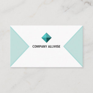 Tarjeta De Visita Logotipo de marca azul verdoso y blanco