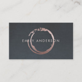 TARJETA DE VISITA LOGOTIPO DE MARCA DE CIRCULACIÓN GRIS RUBOR PINK