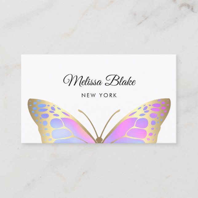 Tarjeta De Visita logotipo de mariposa grande (Anverso)