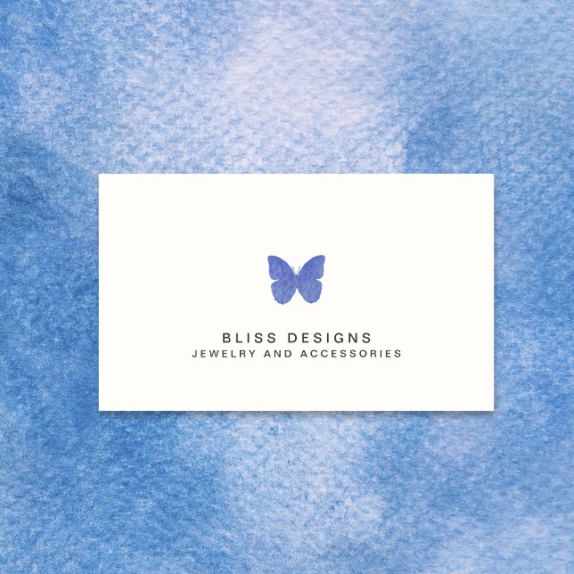 Tarjeta De Visita Logotipo de mariposa marrón azul marino Simple (Subido por el creador)