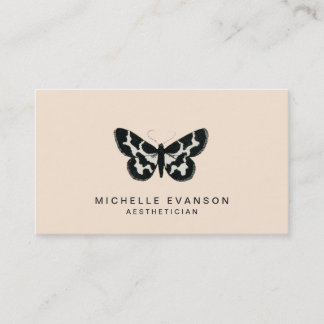 Tarjeta De Visita Logotipo de mariposa Pastel Minimalista