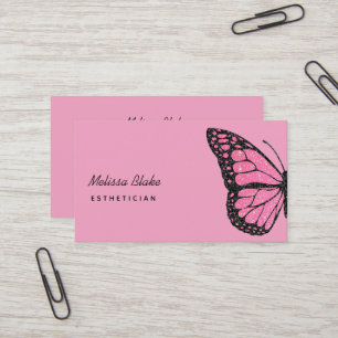 Tarjeta De Visita logotipo de mariposa rosa