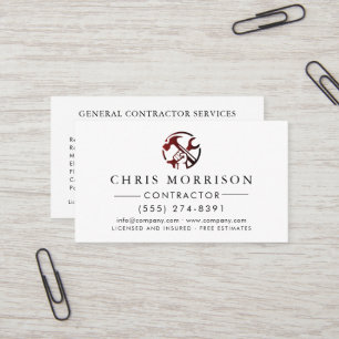 Tarjeta De Visita Logotipo de marketing para negocios de construcció