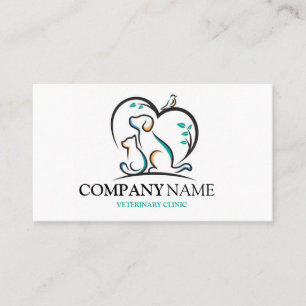 Tarjeta De Visita Logotipo de Mascota animal de perro Clínica veteri