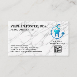 Tarjeta De Visita Logotipo de Médico dental   Dentista   Código QR