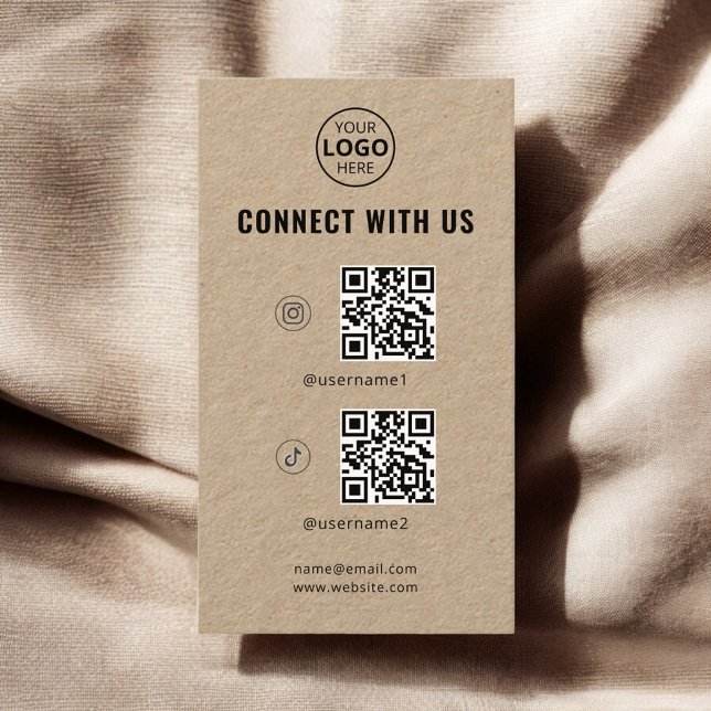 Tarjeta De Visita Logotipo de medio social del código QR (Subido por el creador)