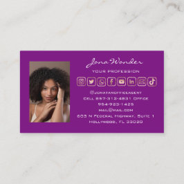 Tarjeta De Visita Logotipo de medios sociales Foto del blog Rosa de 