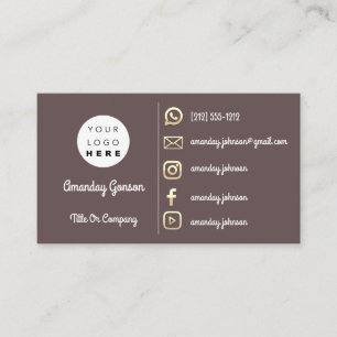 Tarjeta De Visita Logotipo de medios sociales Gold QR Code Gold Brow