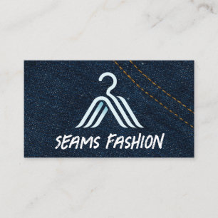 Tarjeta De Visita Logotipo de moda de la colgante de abrigo   Denim