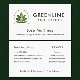 Tarjeta De Visita Logotipo de Modern Gardener Landscaping