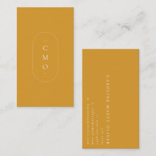 Tarjeta De Visita Logotipo de monograma amarillo minimalista moderno