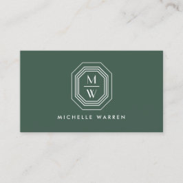 Tarjeta De Visita Logotipo de monograma apilado en Art Deco sobre ve