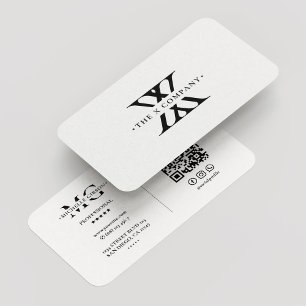 Tarjeta De Visita Logotipo de Monograma de la empresa X Blanco Simpl