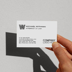 TARJETA DE VISITA LOGOTIPO DE MONOGRAMA DE LÍNEA NEGRA