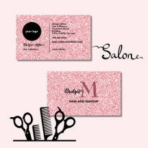 Logotipo de monograma de maquillaje de cabello con