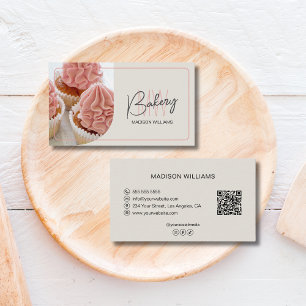 Tarjeta De Visita Logotipo de Monograma de Panadería Personalizada Q