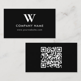 Tarjeta De Visita Logotipo de Monograma de Sitio Web Escaneable para