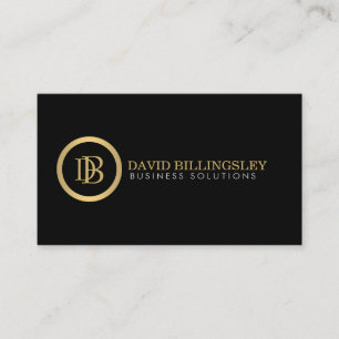 Tarjeta De Visita Logotipo de monograma profesional en Faux Gold II