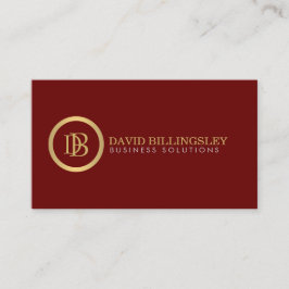 Tarjeta De Visita Logotipo de Monograma profesional en rojo oscuro d