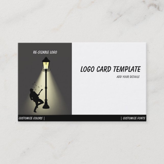 Tarjeta De Visita Logotipo de músicos de guitarra musical (Anverso)