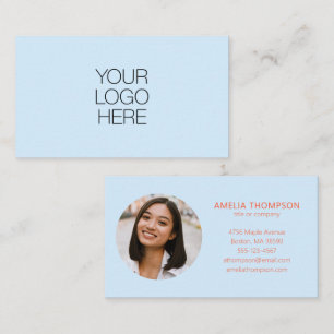 Tarjeta De Visita Logotipo de Negocio Creativo Personalizado Foto Az