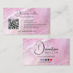 Tarjeta De Visita Logotipo de negocio de código QR piedra ópalo