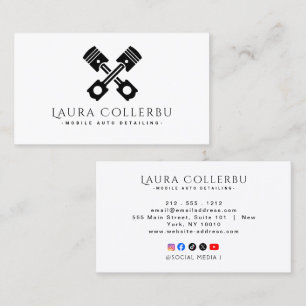Tarjeta De Visita Logotipo de negocio de reparación de automóviles,