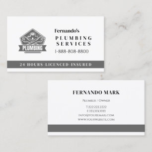 Tarjeta De Visita Logotipo de negocio de servicio de fontanería prof