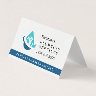 Tarjeta De Visita Logotipo de negocio de servicio de fontanería prof