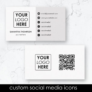Tarjeta De Visita Logotipo de negocio moderno Iconos de medios socia