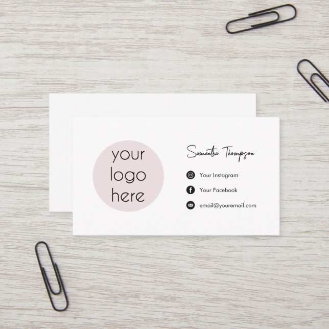 Tarjeta De Visita Logotipo de negocio personalizado Medios sociales (Anverso/Reverso In Situ)